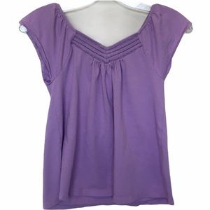 Gap Kids Short Sleeve V Neck Top Purple Size L 10